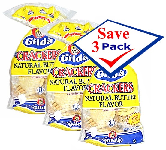 Gilda Cuban Crackers- Natural Butter Flavor 12 oz. Pack of 3
